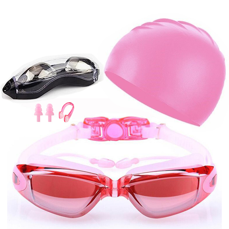 Swim Cap Silicone - Zestaw okularów pływackich dla dorosłych na